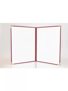   Oklevéltartó, A4, exkluzív, műbőr, 4 fém sarokkal, bordó