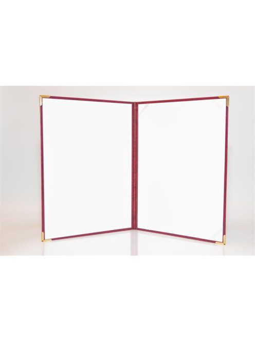 Oklevéltartó, A4, exkluzív, műbőr, 4 fém sarokkal, bordó