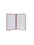 Oklevéltartó, A4, exkluzív, műbőr, 4 fém sarokkal, bordó