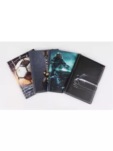   Igazolványtartó, álló, 10 betét lappal, mintás PVC, "Bővített személyi", fiú