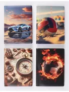 Igazolványtartó, álló, 16 betét lappal, mintás PVC, "Okmányok", fiú