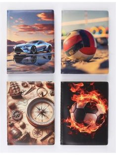   Igazolványtartó, álló, 16 betét lappal, mintás PVC, "Okmányok", fiú