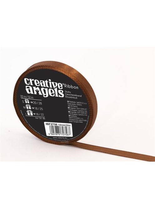 Szatén szalag, 12 mm x 32 m, bronz