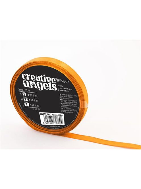 Szatén szalag, 12 mm x 32 m, arany