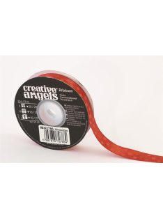 Szatén szalag, 15 mm x 22 m, piros vegyes pöttyökkel