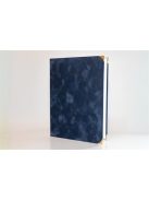 Oklevéltartó, A4, exkluzív, plüss, 4 fém sarokkal, kék