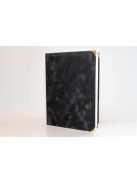 Oklevéltartó, A4, exkluzív, plüss, 4 fém sarokkal, fekete