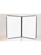 Oklevéltartó, A4, exkluzív, plüss, 4 fém sarokkal, fekete