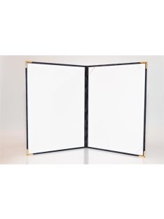   Oklevéltartó, A4, exkluzív, plüss, 4 fém sarokkal, fekete