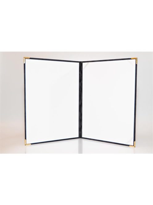 Oklevéltartó, A4, exkluzív, plüss, 4 fém sarokkal, fekete