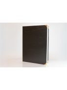 Oklevéltartó, A4, exkluzív, műbőr, 4 fém sarokkal, fekete