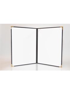   Oklevéltartó, A4, exkluzív, műbőr, 4 fém sarokkal, fekete