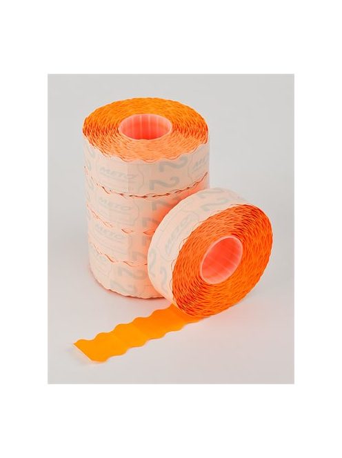 METO Árazógépszalag, 22x12 mm, METO, narancs