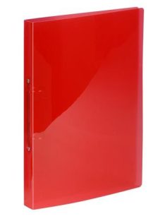   VIQUEL Gyűrűs könyv, 2 gyűrű, 20 mm, A4, PP, VIQUEL "Propyglass", piros
