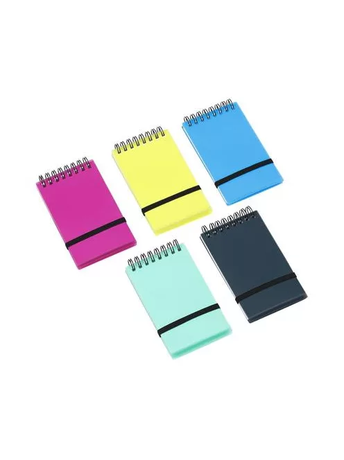 VIQUEL Spirálnotesz, 75x125 mm, vonalas, VIQUEL "Propyglass Mini", vegyes színek