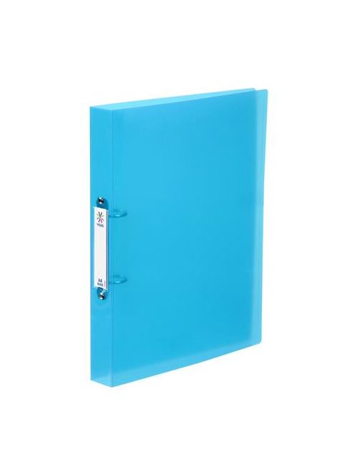 VIQUEL Gyűrűs könyv, 2 gyűrű, 40 mm, A4, maxi, PP, cserélhető címke, VIQUEL "Propyglass", kék