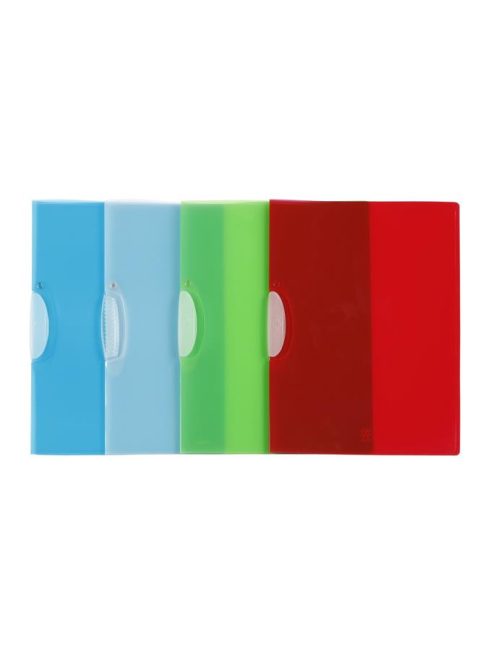 VIQUEL Gyorsfűző, klipes, PP, A4, VIQUEL "Propyglass V-Clip", vegyes színek