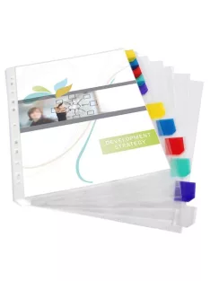   VIQUEL Genotherm, lefűzhető, jelölőfüles, A4, 90 mikron, víztiszta, 12 részes, VIQUEL