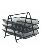 VICTORIA OFFICE Irattálca, fémhálós, 3 részes, VICTORIA OFFICE, fekete