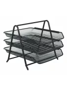 VICTORIA OFFICE Irattálca, fémhálós, 3 részes, VICTORIA OFFICE, fekete