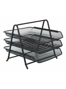   VICTORIA OFFICE Irattálca, fémhálós, 3 részes, VICTORIA OFFICE, fekete