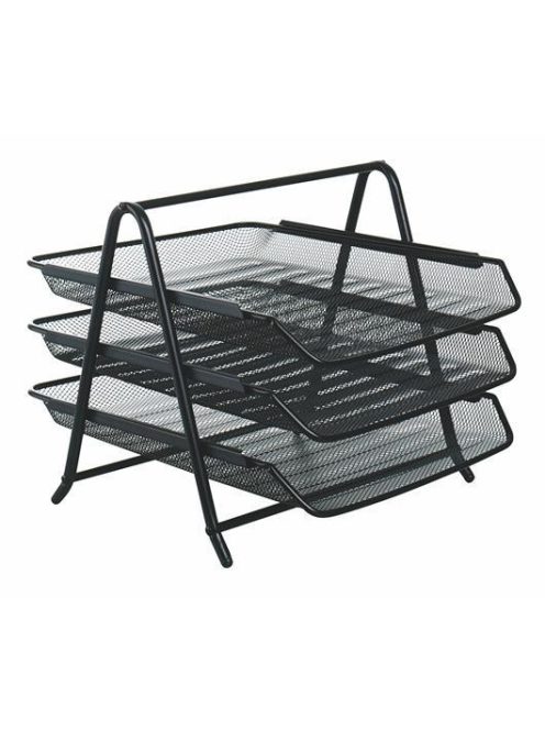 VICTORIA OFFICE Irattálca, fémhálós, 3 részes, VICTORIA OFFICE, fekete