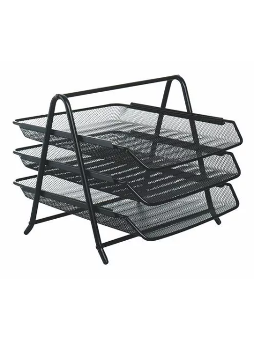 VICTORIA OFFICE Irattálca, fémhálós, 3 részes, VICTORIA OFFICE, fekete