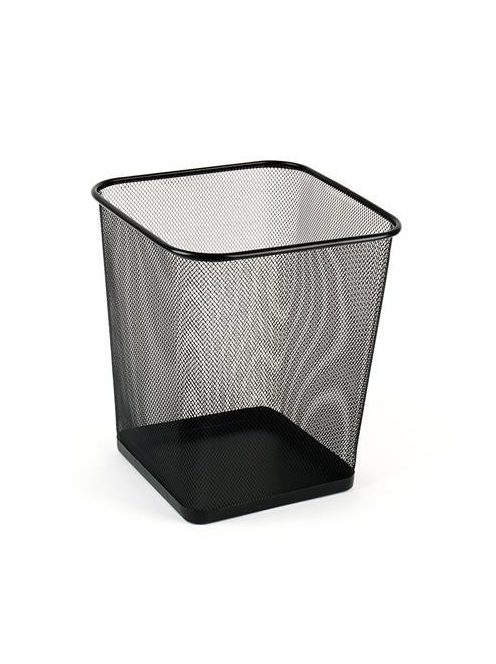 VICTORIA OFFICE Papírkosár, fémhálós, szögletes, VICTORIA OFFICE, fekete
