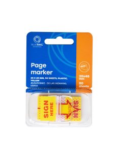  Jelölőcímke 25x45mm, 50lap, műanyag Bluering® aláírás ikon sárga