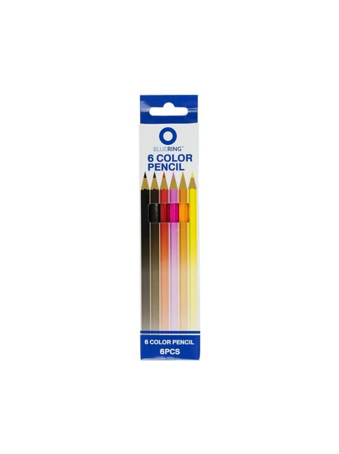 Színes ceruza készlet, hatszögletű Bluering® 6 klf. szín, Bálnás