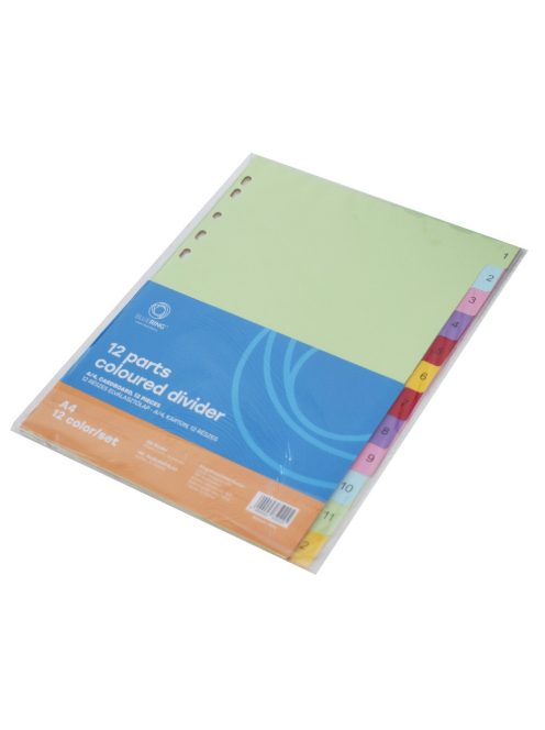 Elválasztólap, színes karton 12 részes Bluering®