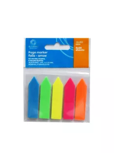   Jelölőcímke 12x50mm, 5x25lap, műanyag nyíl Bluering® 5 klf. szín