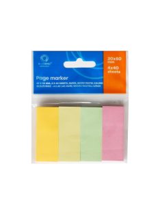   Jelölőcímke 20x50mm, 4x40lap, papír, vegyes pasztell színek Bluering®