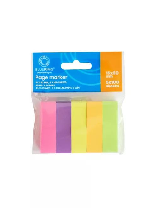 Jelölőcímke 15x50mm, 5x100lap, papír, Bluering®