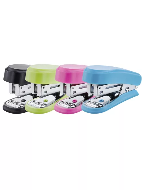 Tűzőgép Mini, 12 lap, 24-26/6, bliszter, fényes zöld