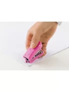 Tűzőgép Mini, 12 lap, 24-26/6, bliszter, fényes rózsaszín