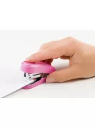 Tűzőgép Mini, 12 lap, 24-26/6, bliszter, fényes rózsaszín