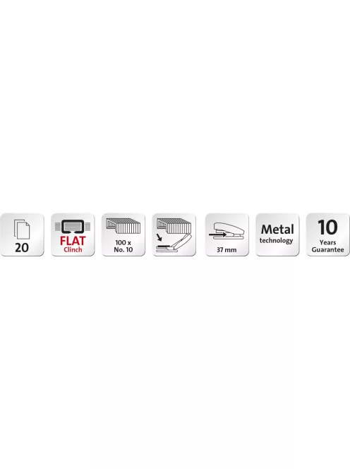 Tűzőgép kalauz B 36FC, 20 lap Flat Clinch, No. 10., fekete