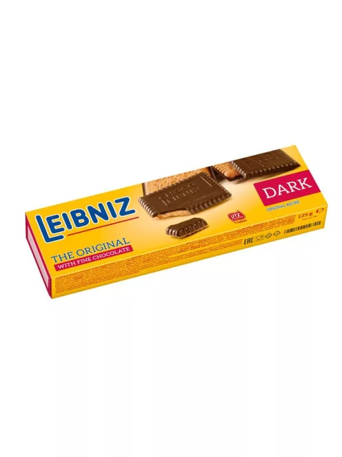 LEIBNIZ Keksz, 125g, LEIBNIZ "Choco", étcsokoládés