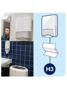   TORK Kéztörlő adagoló, H3 rendszer, Elevation, TORK "Singlefold", fehér