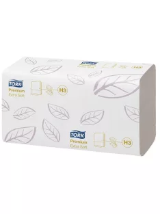   TORK Kéztörlő,  Z hajtás, 2 rétegű, 200 lap, H3 rendszer, Premium, TORK "Extra Soft Singlefold", fehér