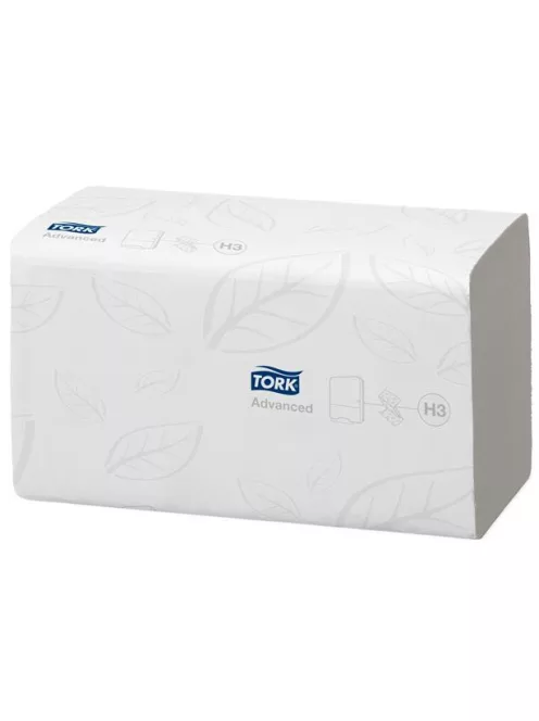 TORK Kéztörlő, Z hajtás, 2 rétegű, 250 lap, H3 rendszer, Advanced, TORK "Singlefold", fehér