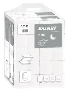   KATRIN Kéztörlő, Z hajtogatott, 2 rétegű, 200 lap, KATRIN, hófehér