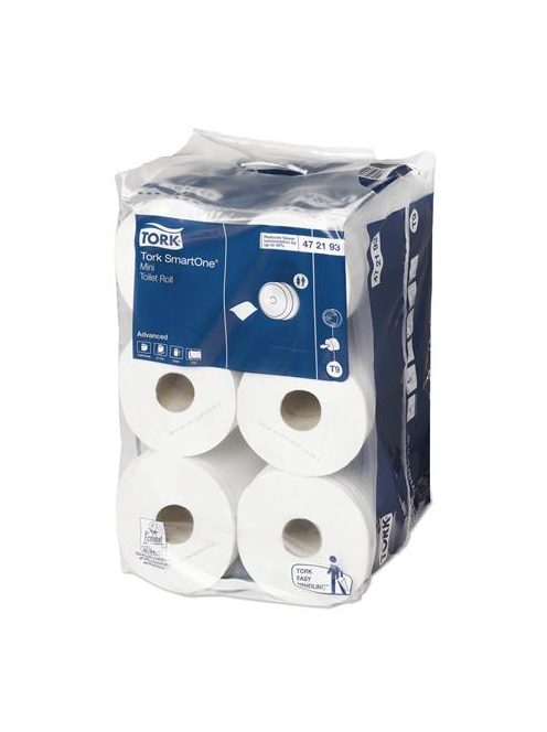 TORK Toalettpapír, T9 rendszer, 2 rétegű, 14,9 cm átmérő, TORK " SmartOne Mini", fehér