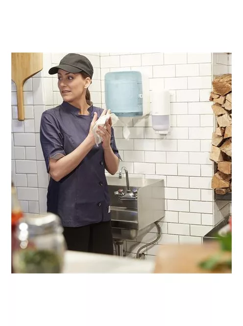 TORK Kéztörlő adagoló, belsőmag-adagolás, laponkénti, M4 rendszer, Performance, TORK "Reflex", fehér/türkiz