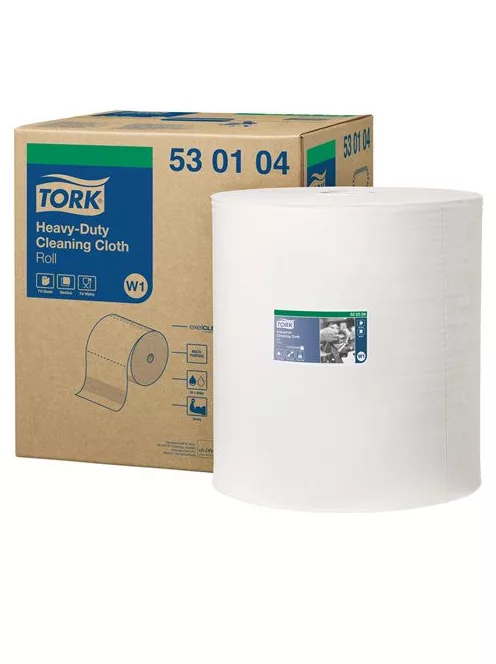 TORK Tisztítókendő, nagy teljesítményű, tekercses, 1 rétegű, 710 lap, W1 rendszer, TORK, fehér