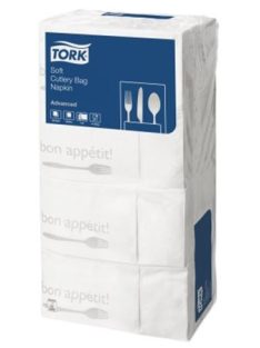   TORK Szalvéta, 1/8 hajtogatott, 3 rétegű, 39x40 cm, TORK "Soft Bon Appetit Cutlery Pocket", decor