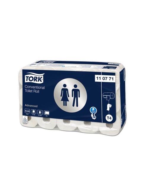 TORK Toalettpapír, T4 rendszer, 2 rétegű, 12,5 cm átmérő, Advanced, TORK, fehér