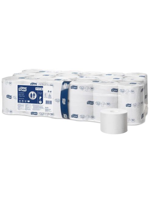 TORK Toalettpapír, T7 rendszer, 2 rétegű, 13,1 cm átmérő, Advanced, TORK "Mid-size", fehér