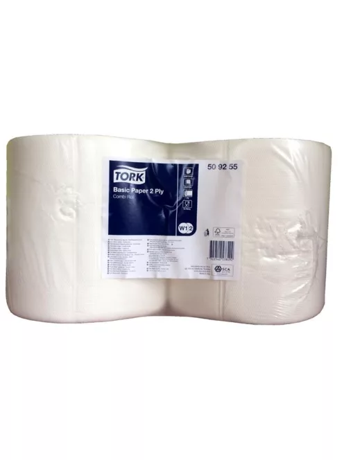 TORK Törlőpapír, tekercses, 25 cm átmérő, 2 rétegű, W2 rendszer, TORK "Általános", fehér